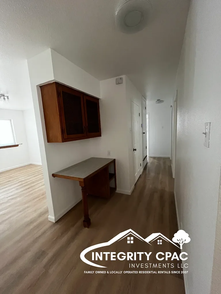 1115 Elmwood built-in desk in hall of Gainesville, Texas rental home